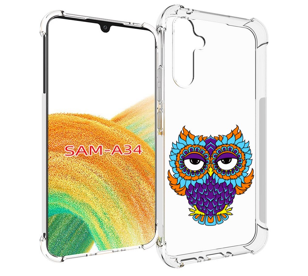 

Чехол MyPads Цветная сова для Samsung Galaxy A34, Tocco