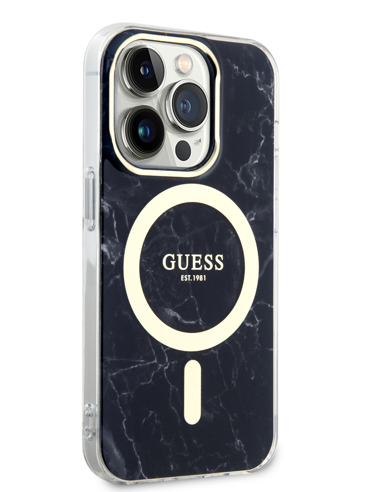 Чехол Guess для iPhone 14 Pro с MagSafe Black/Gold