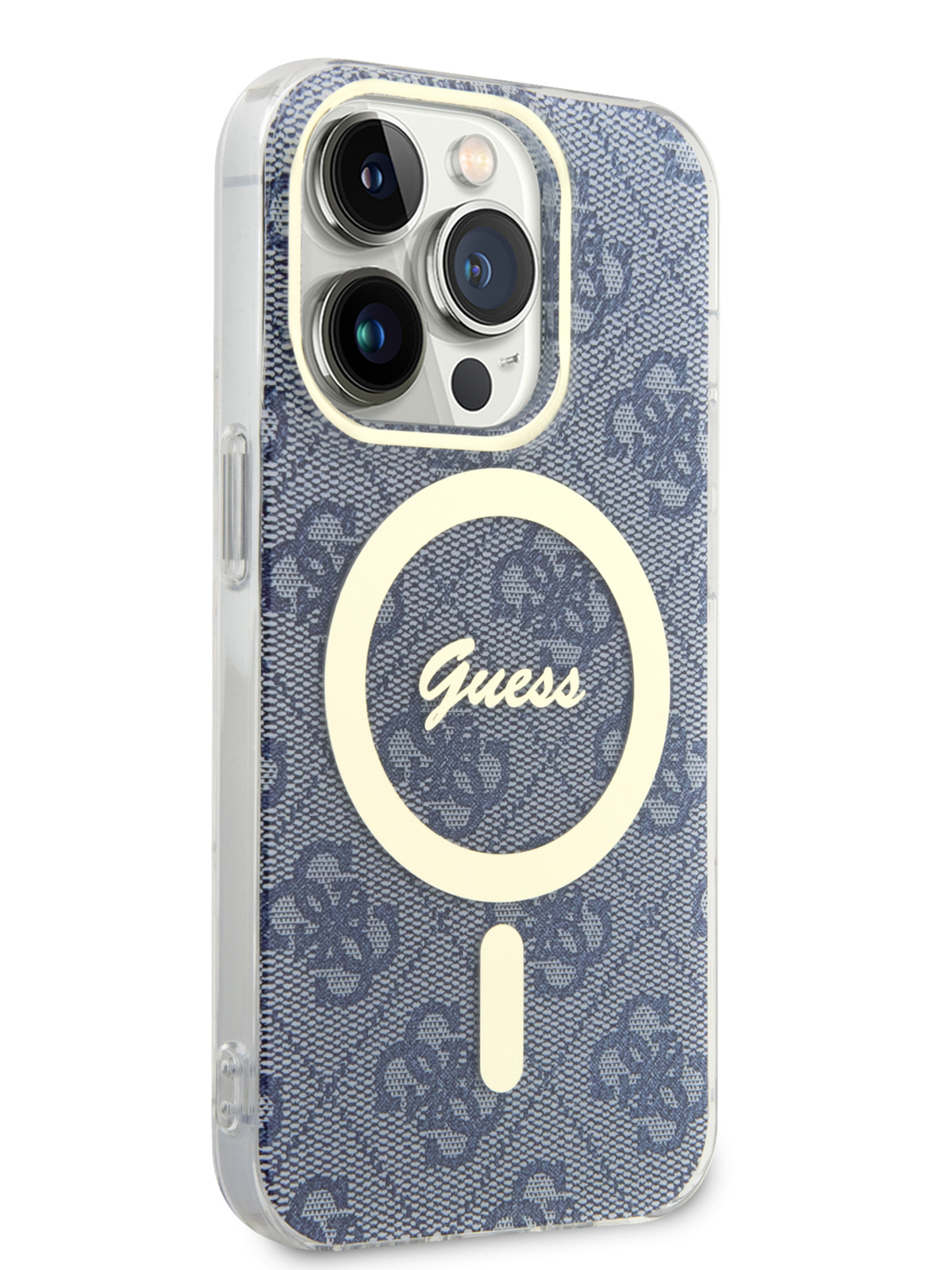 Чехол Guess для iPhone 14 Pro с MagSafe Blue/Gold