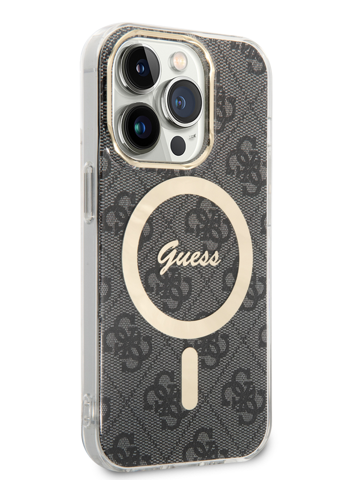 Чехол Guess для iPhone 14 Pro с MagSafe Black/Gold