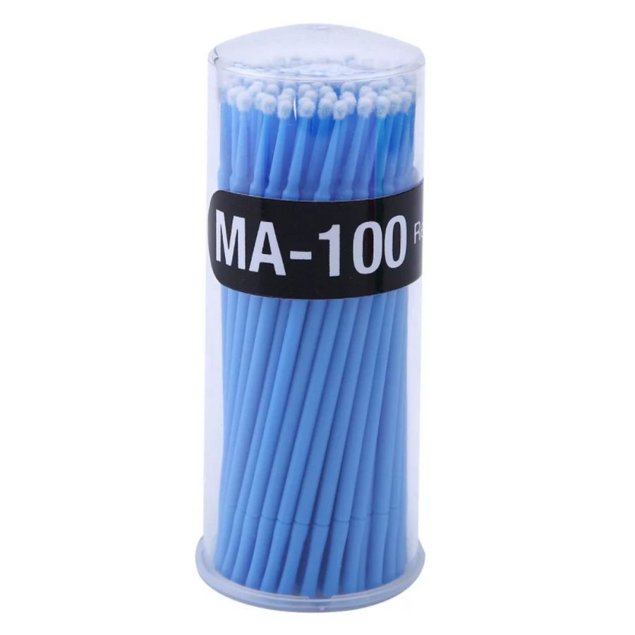 фото Микробраши kristaller одноразовые для нанесения растворов ma-100 regular синий 100 шт