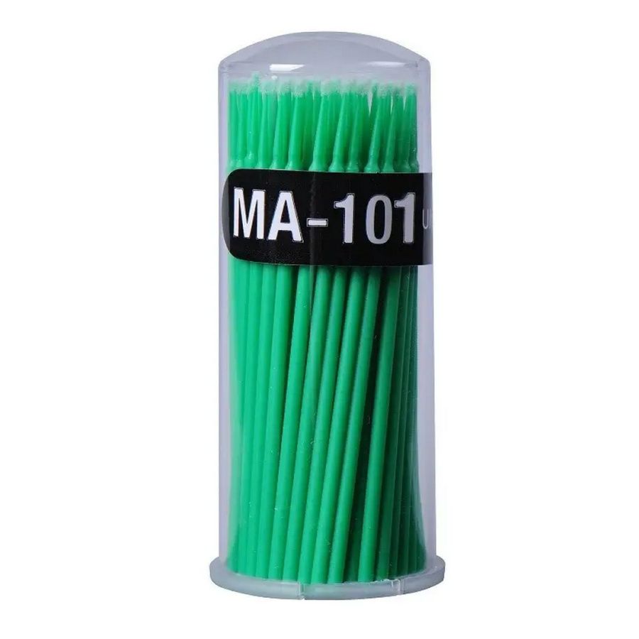 фото Kristaller микробраши одноразовые для нанесения растворов / ma-101 fine, зеленый, 100 шт