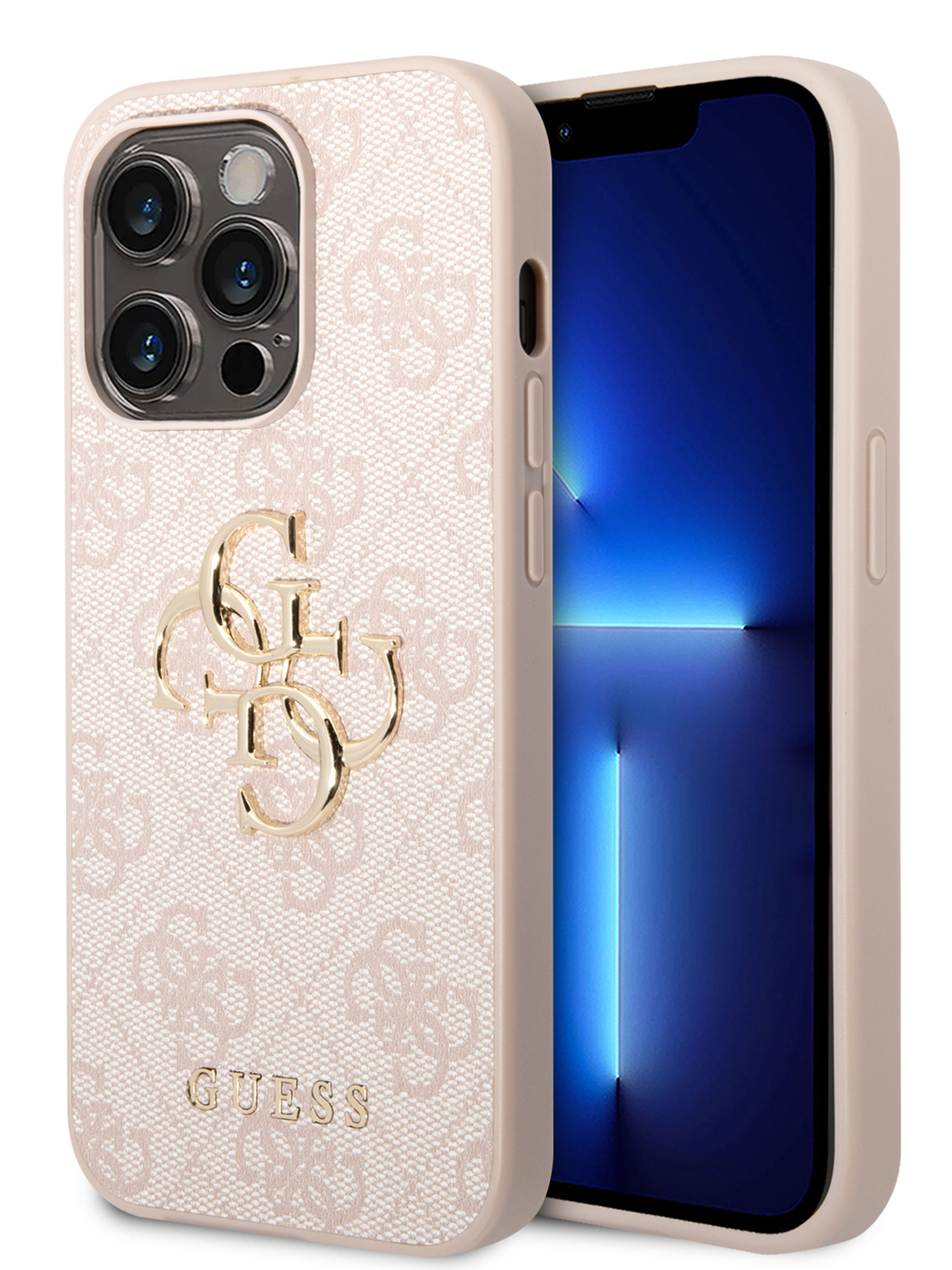 Чехол Guess для iPhone 14 Pro Max из экокожи Pink
