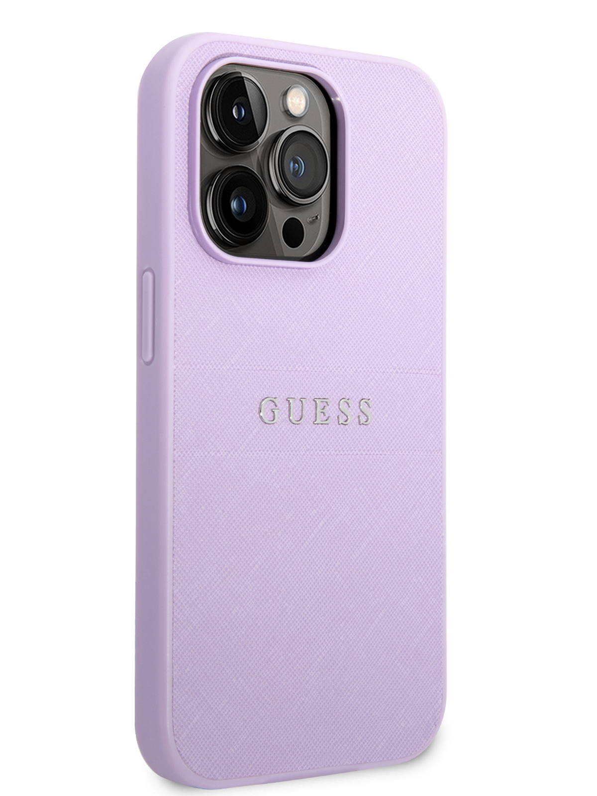 

Чехол Guess для iPhone 14 Pro из экокожи Purple, Фиолетовый, PU Saffiano