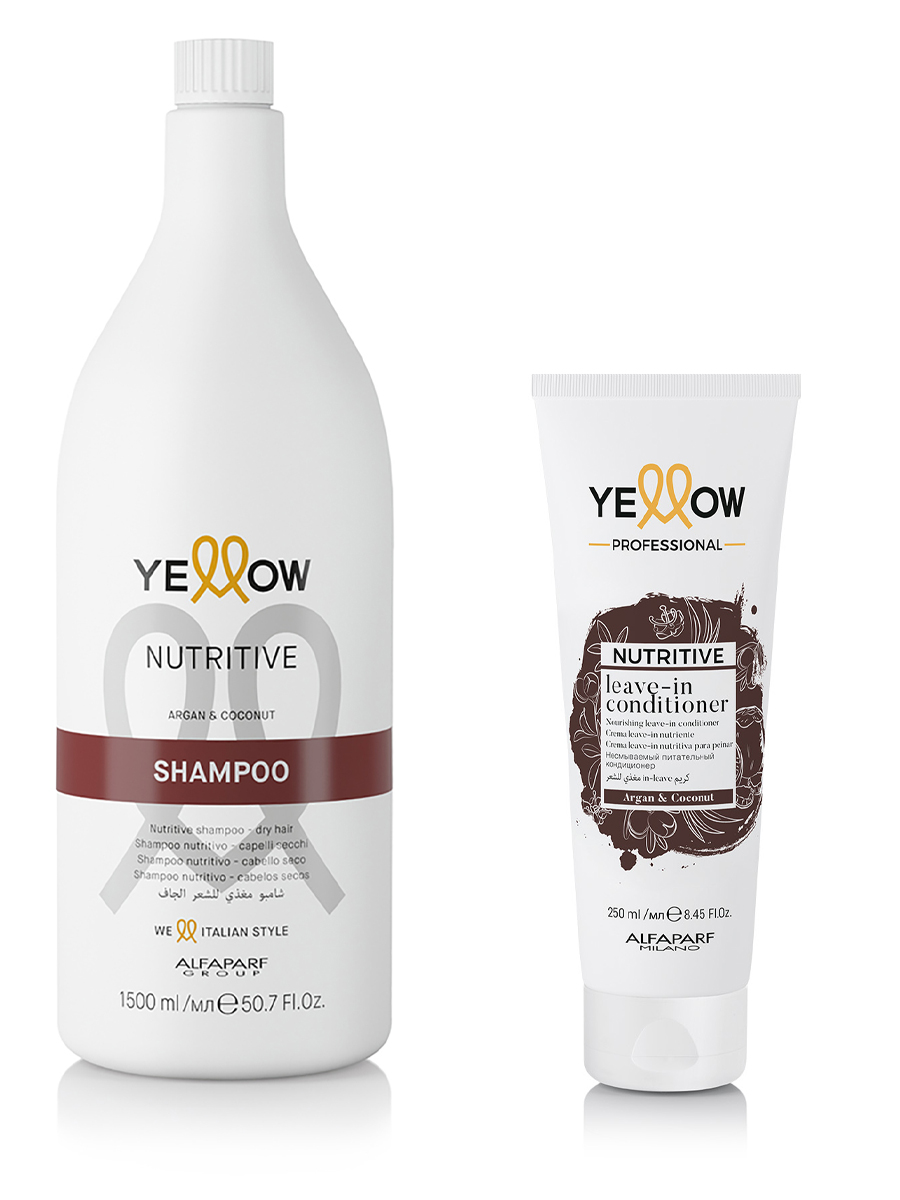 

Набор YELLOW для сухих волос NUTRITIVE шампунь 1500 мл + кондиционер 250 мл, 25391.25395