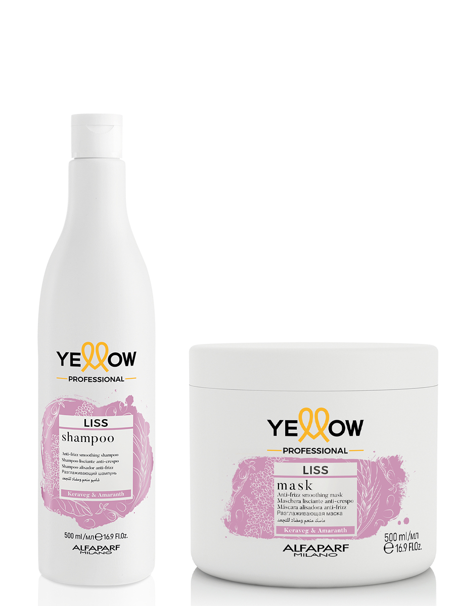 

Набор YELLOW для гладких волос LISS шампунь 500 мл + маска 500 мл, 25111.25113
