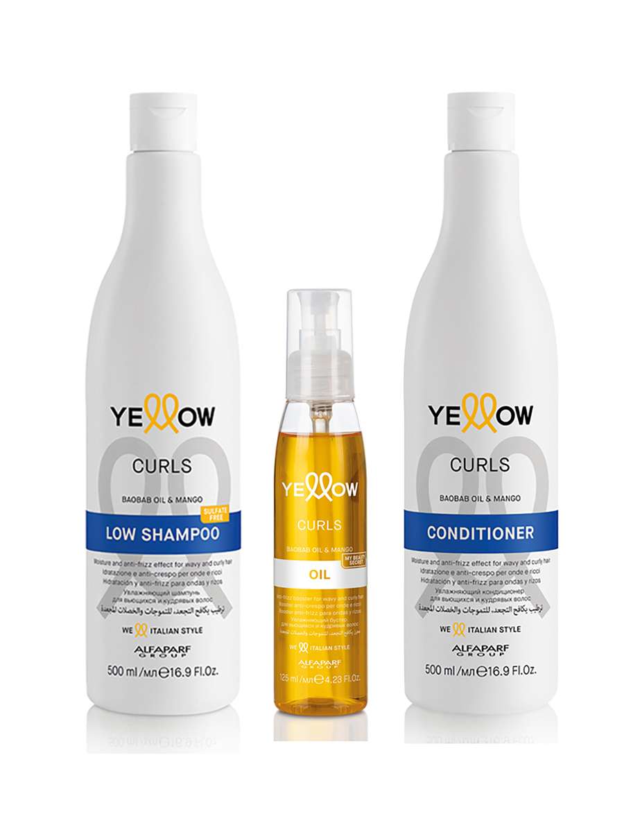 

Набор YELLOW Curls шампунь 500 мл + кондиционер 500 мл + масло 125 мл, 20690.20691.20694