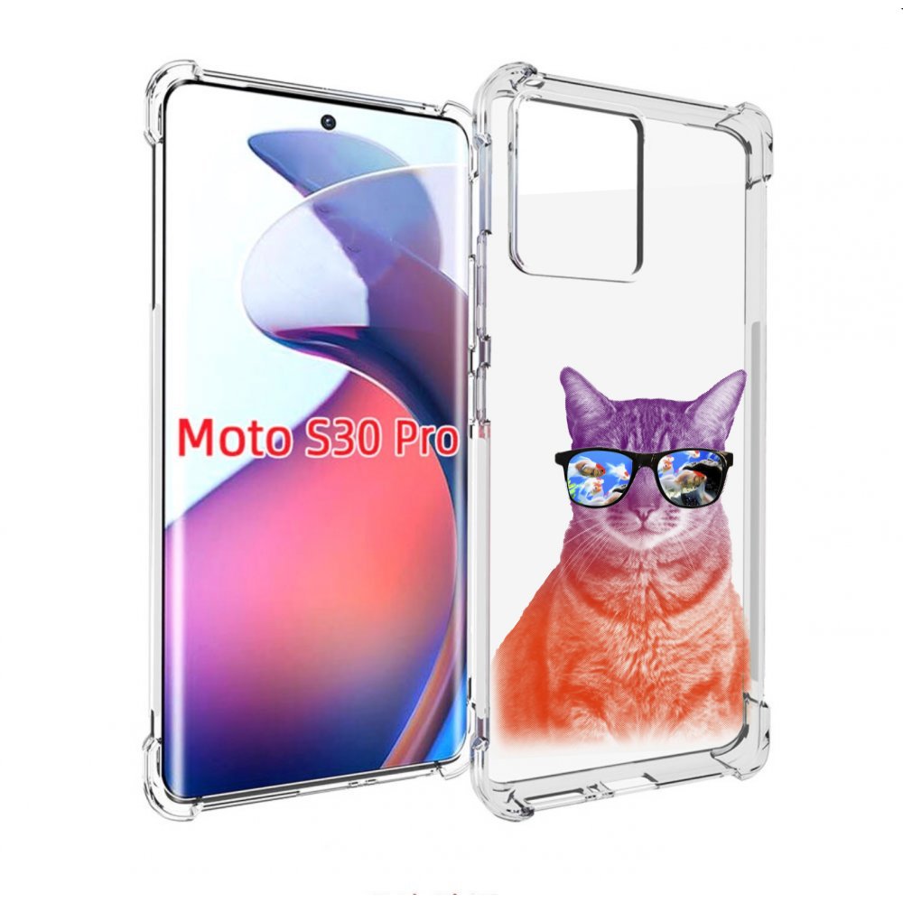 

Чехол MyPads крутой кот-2 для Motorola Moto S30 Pro, Прозрачный, Tocco