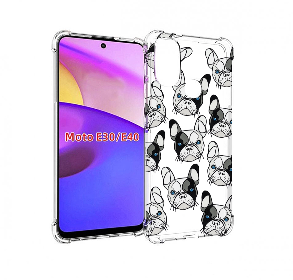 

Чехол бампер MyPads мини-собачки-черно-белый для Motorola Moto E, Прозрачный, Tocco