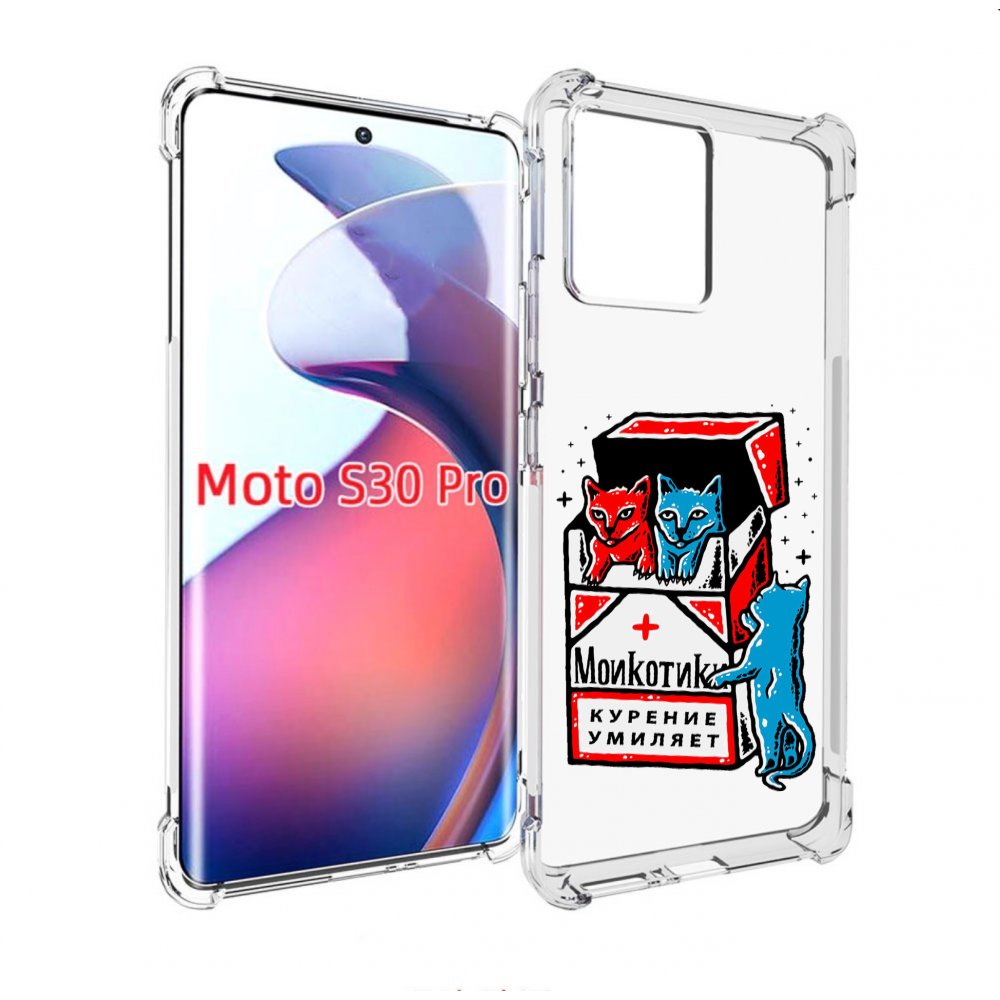 

Чехол MyPads красно-синие-коты для Motorola Moto S30 Pro, Прозрачный, Tocco