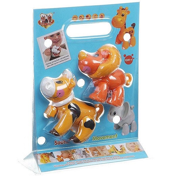 фото Shenzhen toys набор животных бычок и лев звук движение shenzhen toys н56058