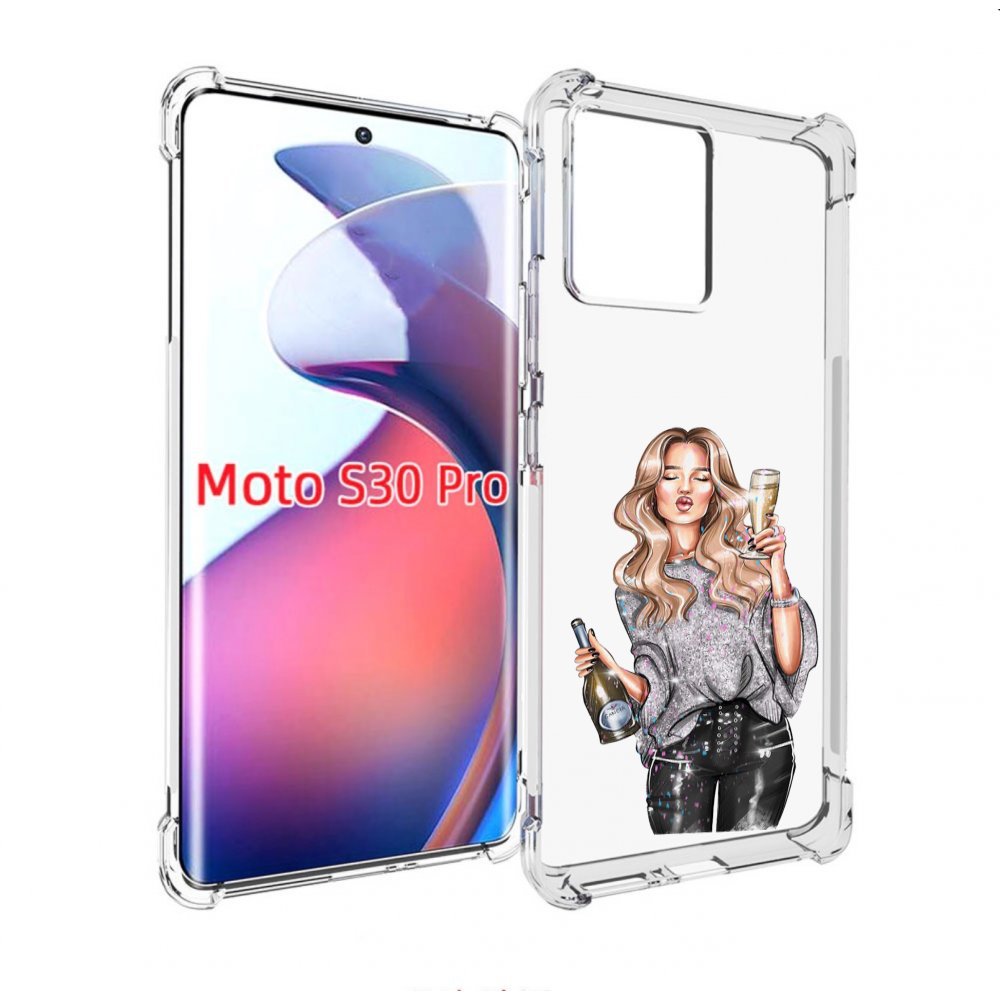 

Чехол MyPads красивая-любительница-шампанского женский для Motorola Moto S30 Pro, Прозрачный, Tocco
