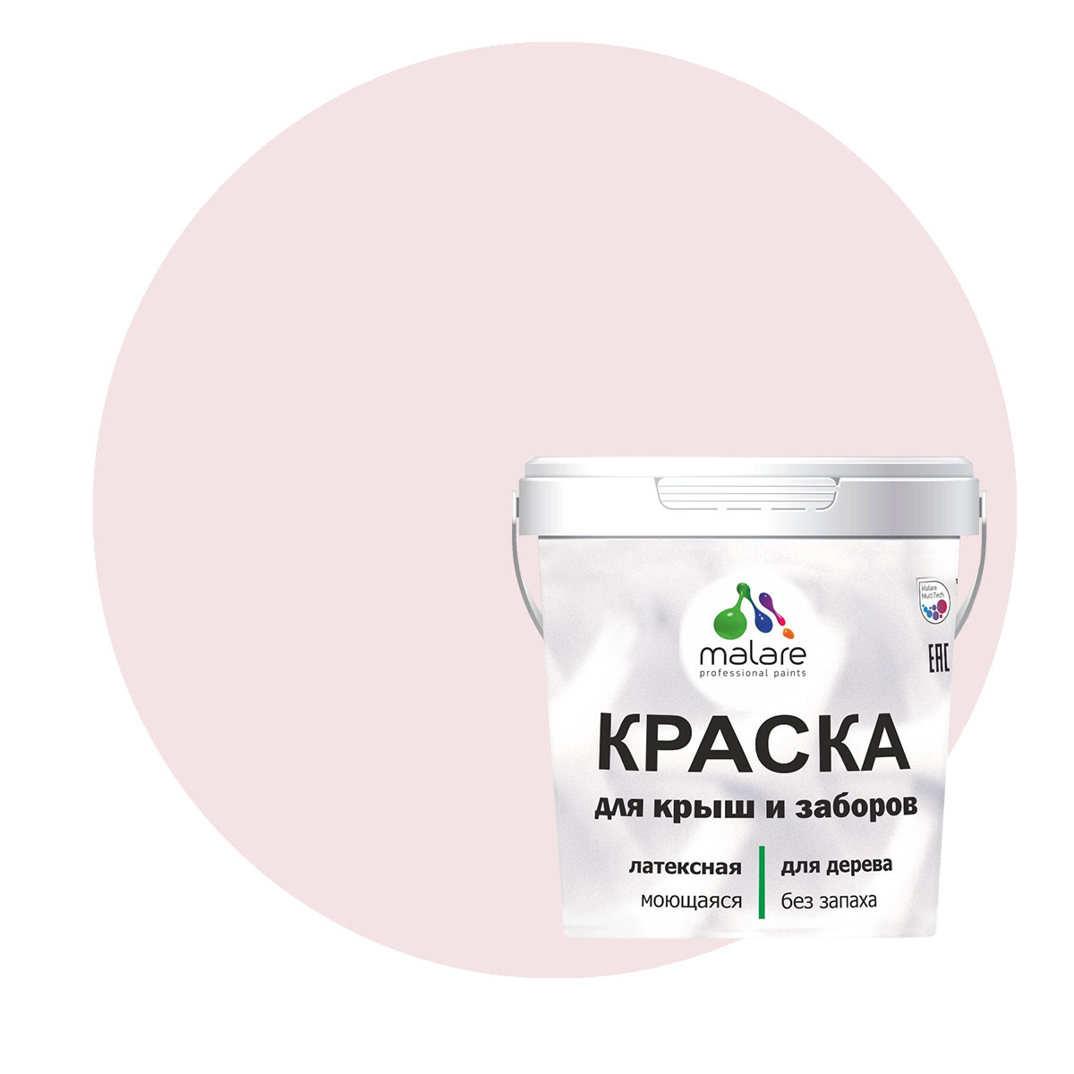 

Краска Malare для деревянного забора, без запаха, матовая, морской риф, 1 кг., Розовый, Malare-10