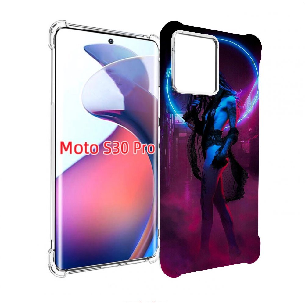 

Чехол MyPads красивая девушка в дыму неон женский для Motorola Moto S30 Pro, Прозрачный, Tocco