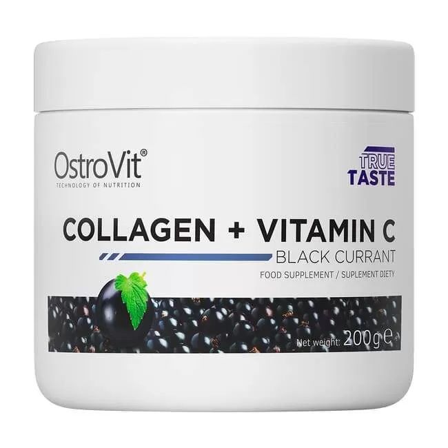 Коллаген + витамин Ц OSTROVIT Collagen Plus Vitamin C "Черная смородина" (200 г) 600004519193