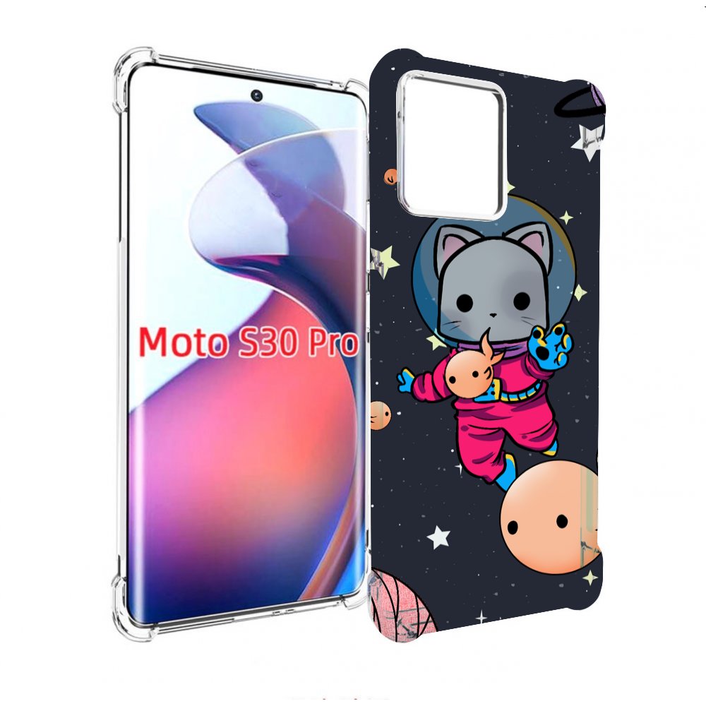 

Чехол MyPads котик-с-рыбкой-в-космосе для Motorola Moto S30 Pro, Прозрачный, Tocco