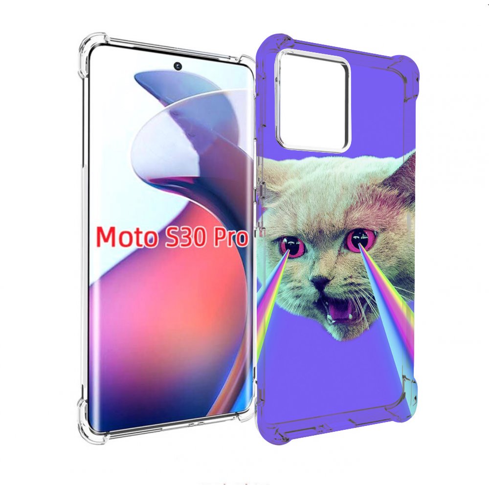 

Чехол MyPads кот с радугой в глазах для Motorola Moto S30 Pro, Прозрачный, Tocco