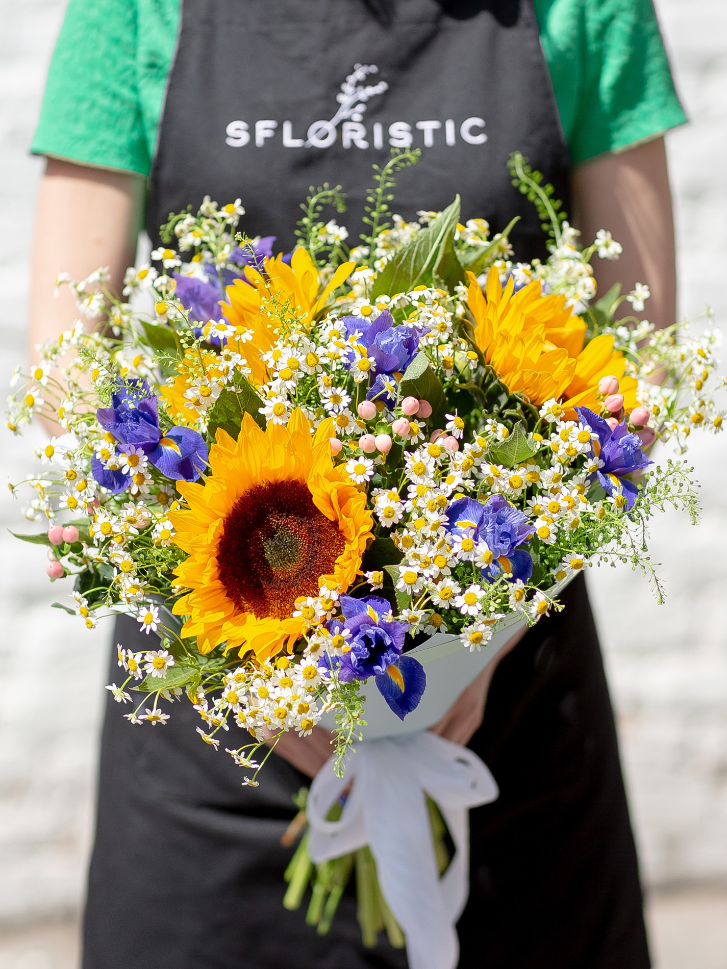 

Букет из ромашек и подсулнохов 27 шт Sfloristic "На счастье", 55 см
