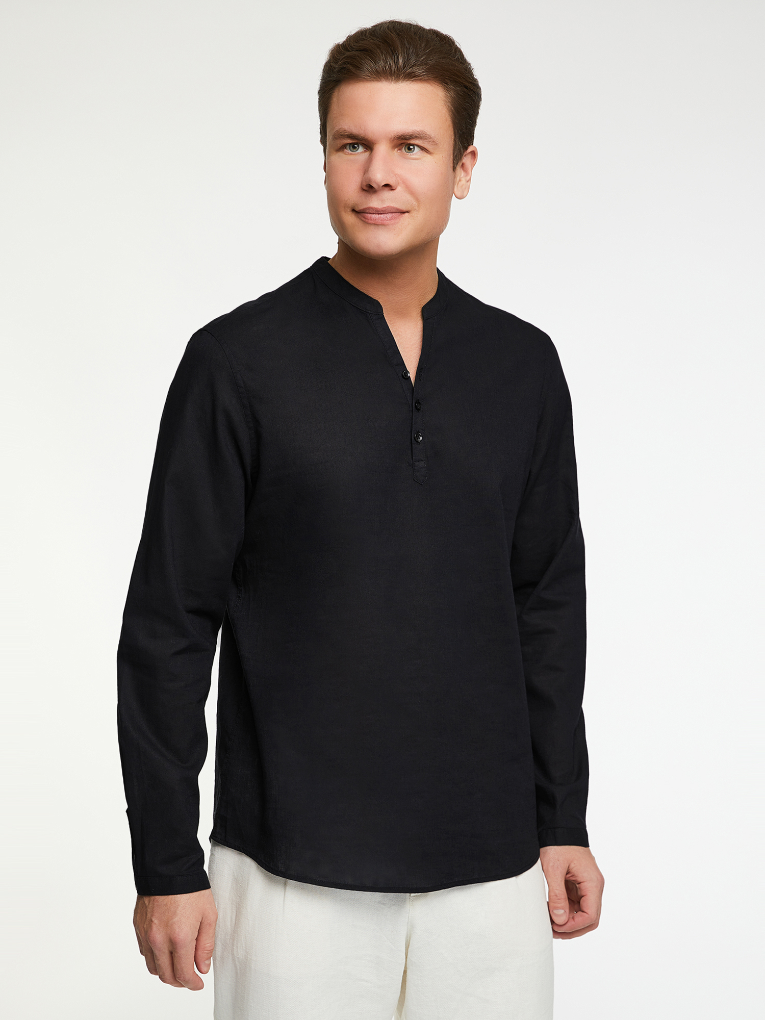 Рубашка мужская oodji 3B320002M-4 черная 2XL