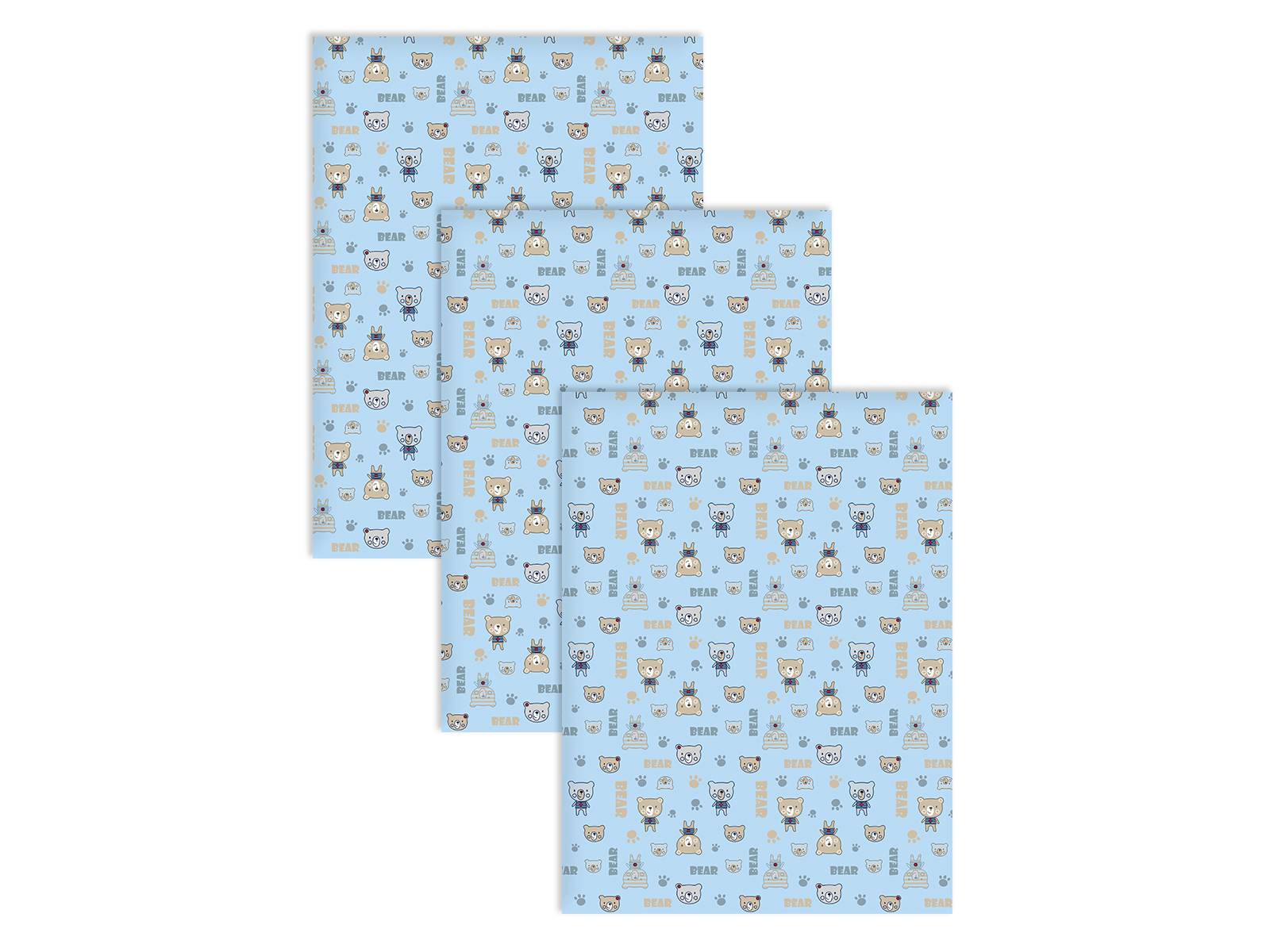 

Комплект пеленок Galtex 120х80 -3 шт, Полосатые мишки голубой, Полосатые мишки голубой