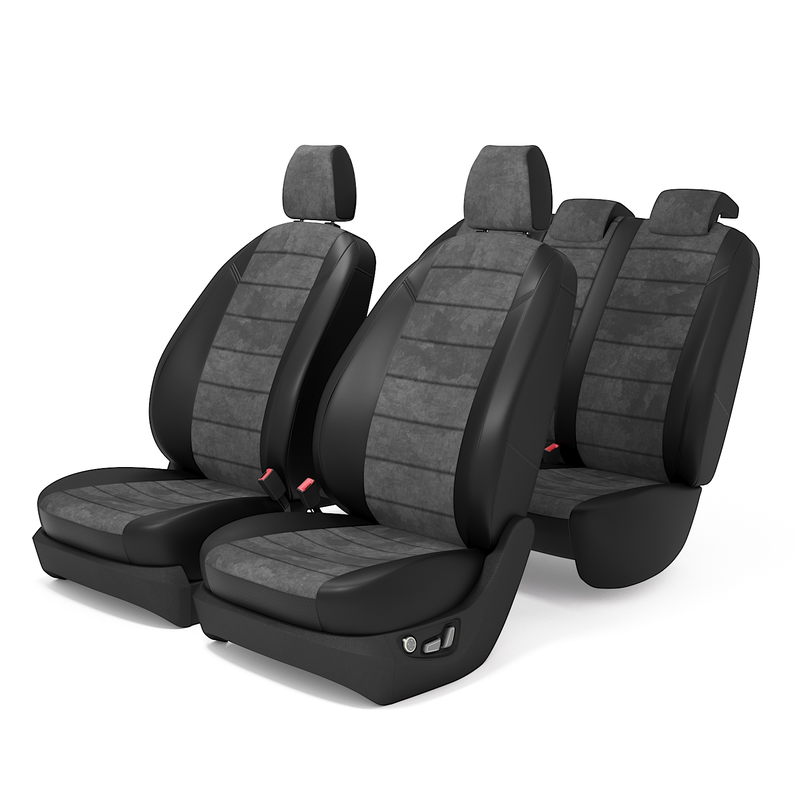 фото Комплект чехлов нива тревел с 2002 по 2019 год, алькантара, темно-серый autokot