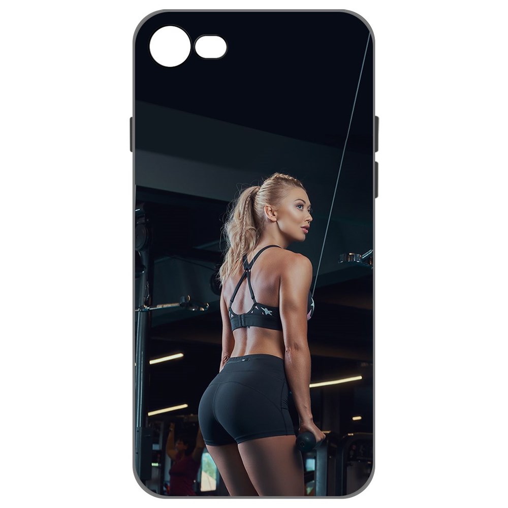 Чехол-накладка Krutoff Soft Case Шорты женские для iPhone SE 2020 черный