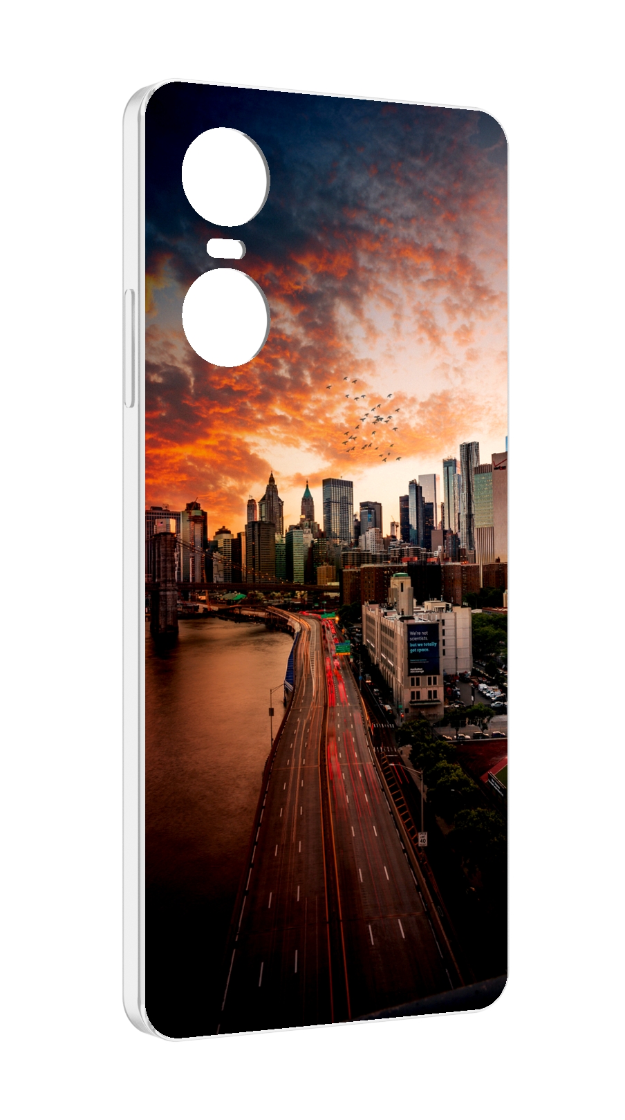 

Чехол Mypads Американский Город Фото Для Tecno Pop 6 Pro, Прозрачный, Tocco