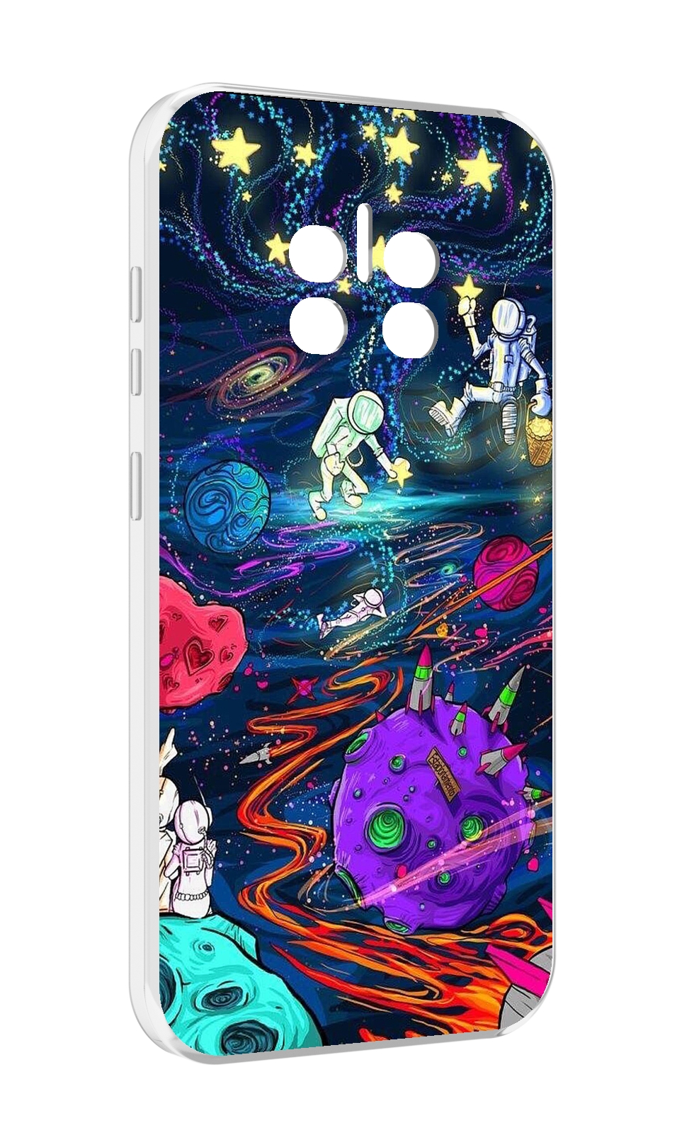 

Чехол MyPads красочный космос для Doogee V11, Прозрачный, Tocco