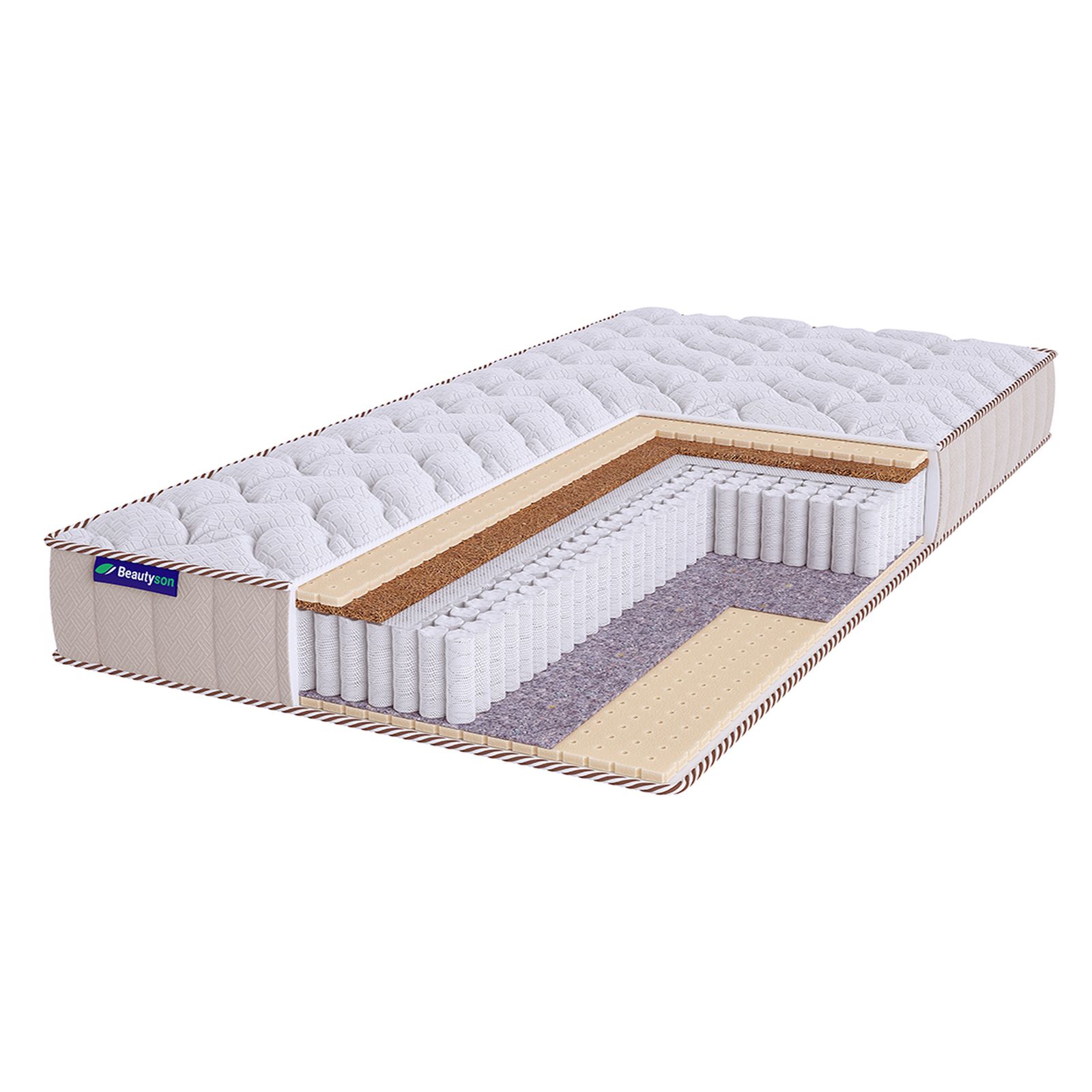 фото Матрас двуспальный beautyson roll spring mix latex 1 s1200 lux 175x185 17 см