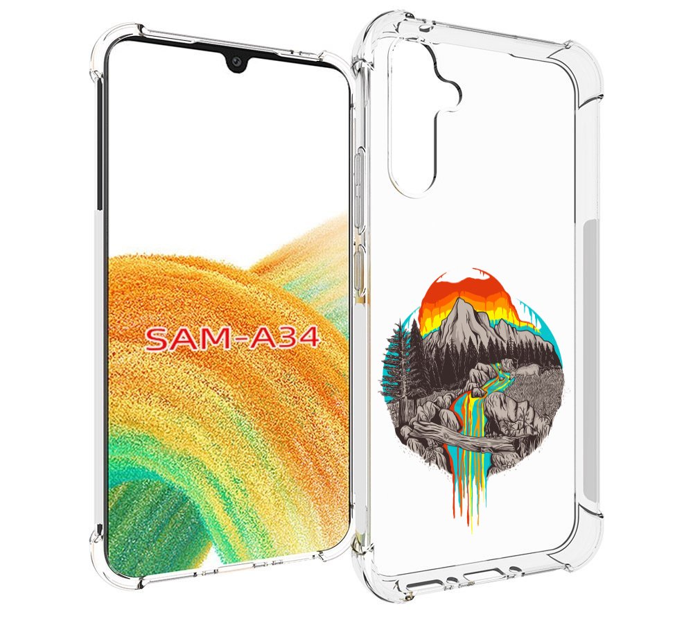 

Чехол MyPads Радужный водопад для Samsung Galaxy A34, Tocco
