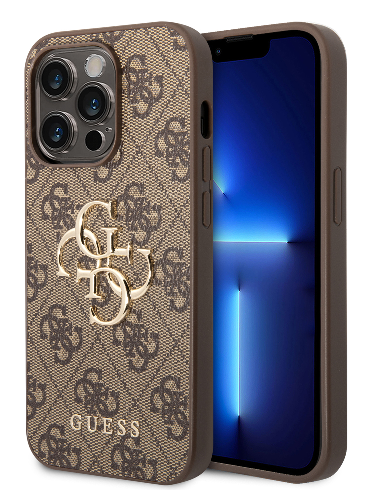 

Чехол Guess для iPhone 14 Pro Max из экокожи Brown, Коричневый, PU leather
