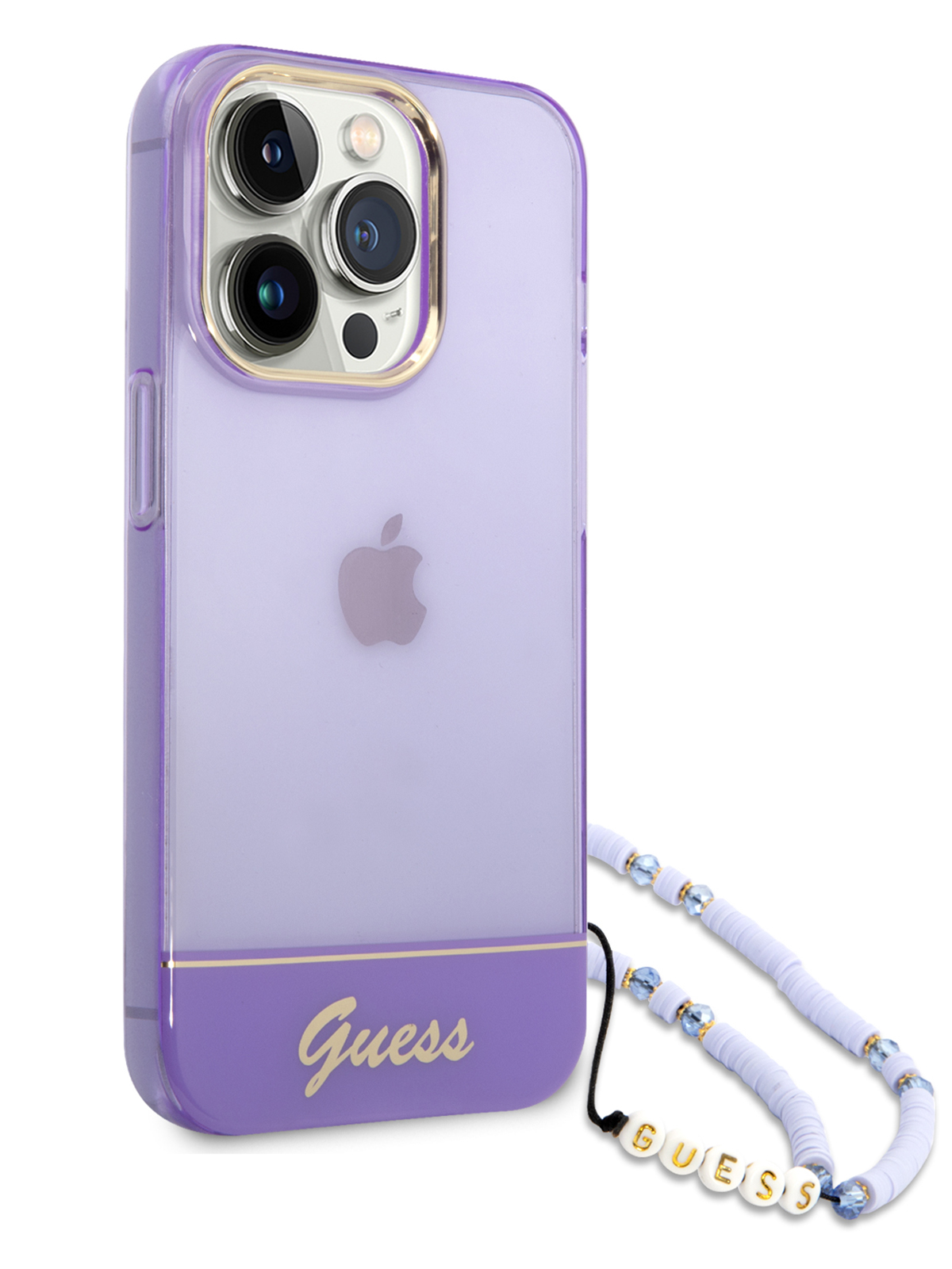 

Чехол Guess для iPhone 14 Pro Max со шнурком Purple, Фиолетовый, PC/TPU hand Strap