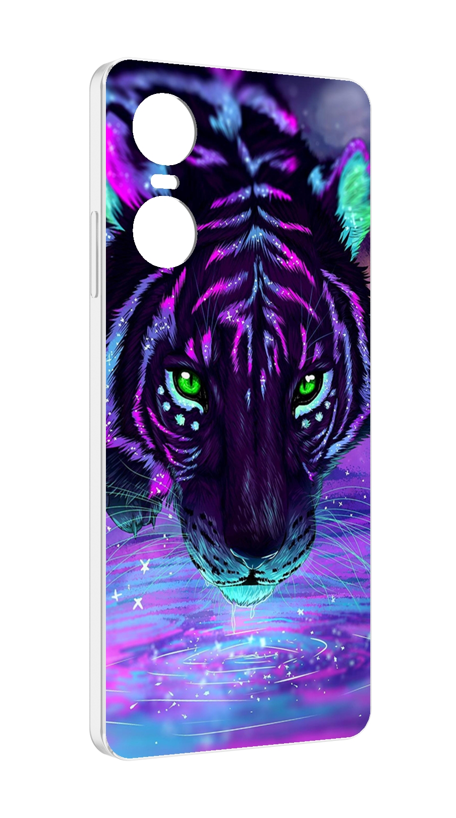 

Чехол Mypads Тигр-Неон Для Tecno Pop 6 Pro, Прозрачный, Tocco