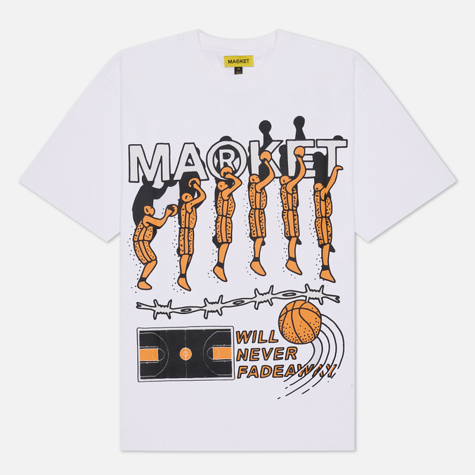 

Футболка мужская MARKET Jump Shot белая L, Jump Shot