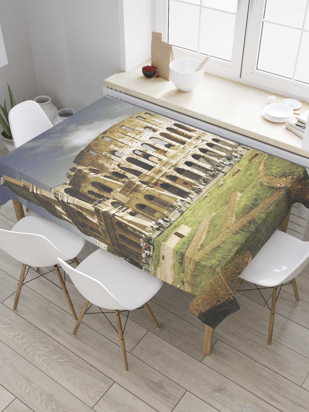 

Скатерть прямоугольная JoyArty "Экскурсия по Колизею" из сатена, 180x145 см, Экскурсия по Колизею