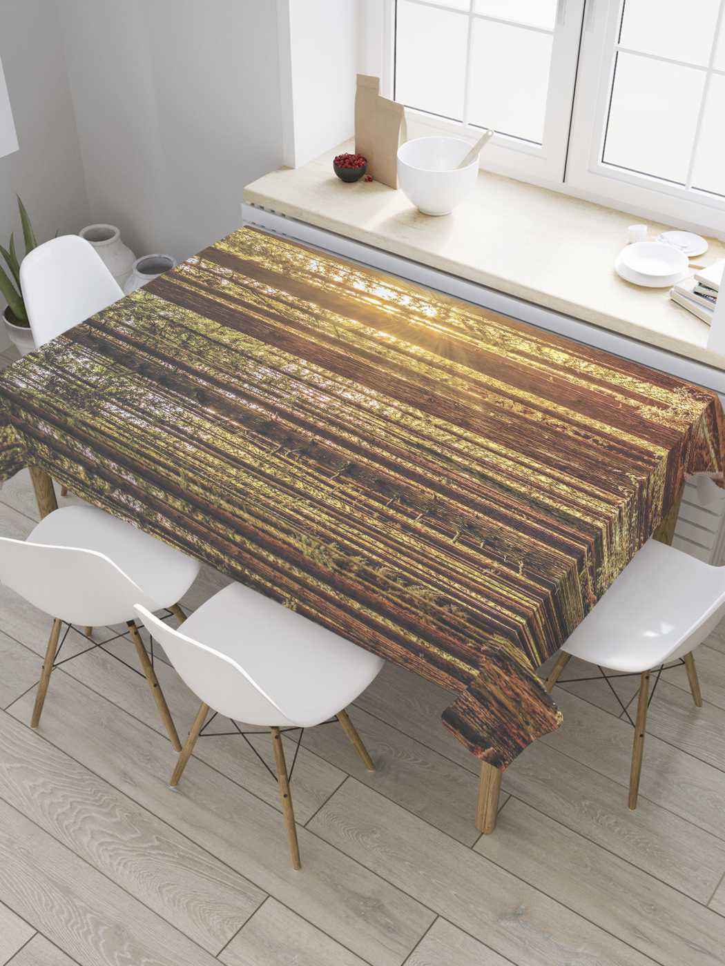 

Скатерть прямоугольная JoyArty "Лучи солнца" из сатена, 180x145 см, Лучи солнца