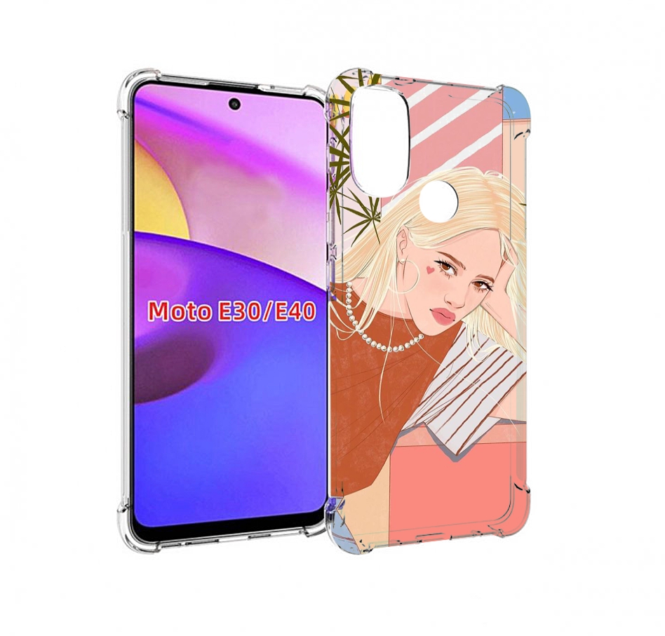 

Чехол бампер MyPads летняя-девочка женский для Motorola Moto E30, Прозрачный, Tocco