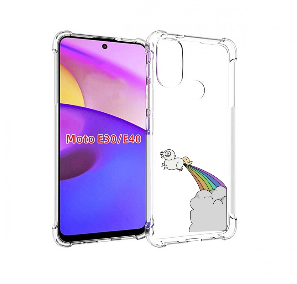 

Чехол бампер MyPads летающее-пони детский для Motorola Moto E30., Прозрачный, Tocco