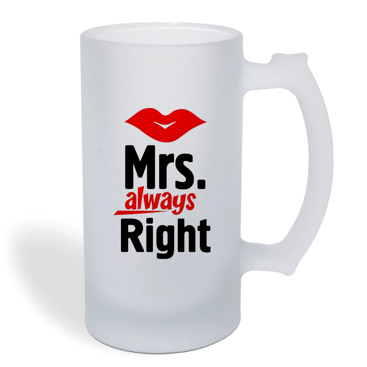 

Кружка пивная CoolPodarok Mrs always right (Миссис всегда права)