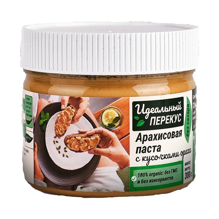 

Паста PerfectFood Идеальный перекус арахисовая с кусочками арахиса 300 г