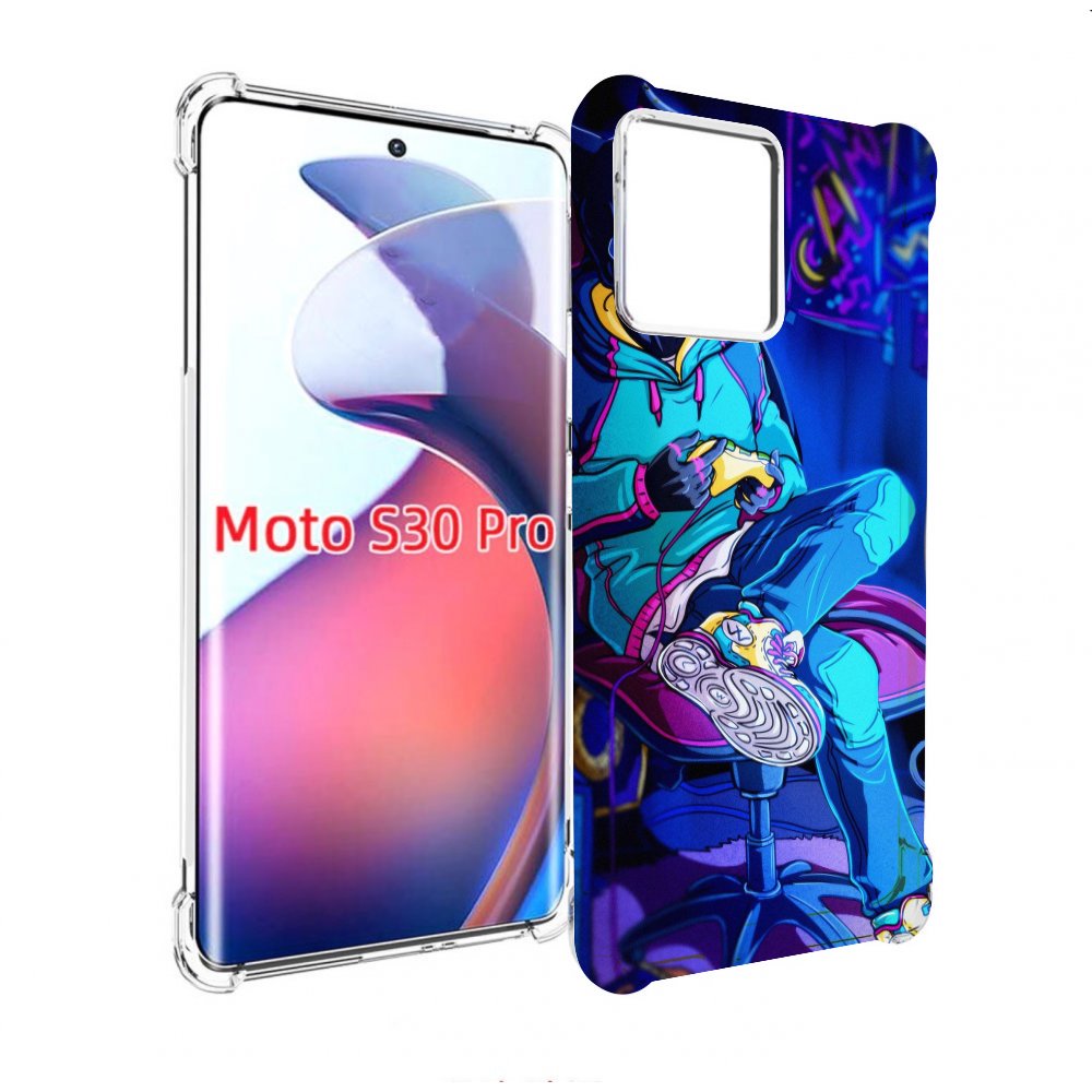 

Чехол MyPads киберпанк игрок для Motorola Moto S30 Pro, Прозрачный, Tocco