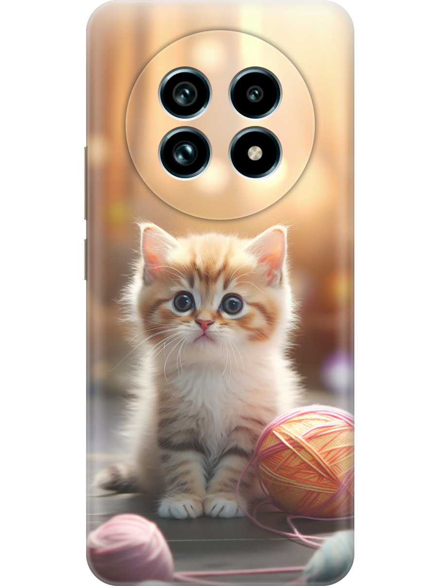 

Силиконовый чехол на Realme 13 Pro+ с принтом "Котик и нитки", Прозрачный;белый;желтый;розовый, 784808511