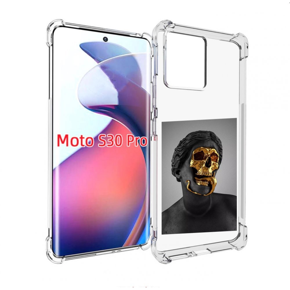 

Чехол MyPads золотой череп в статуе для Motorola Moto S30 Pro, Прозрачный, Tocco