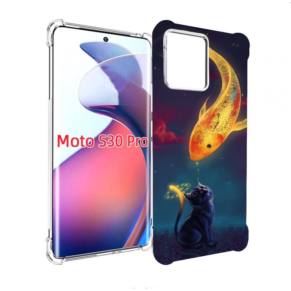 

Чехол MyPads золотая-рыбка-часовая для Motorola Moto S30 Pro, Прозрачный, Tocco
