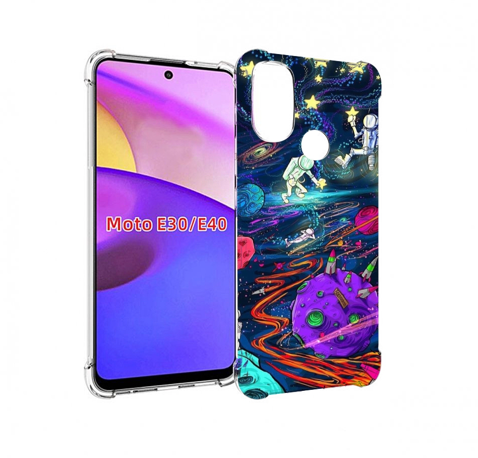 

Чехол бампер MyPads красочный космос для Motorola Moto E30., Прозрачный, Tocco