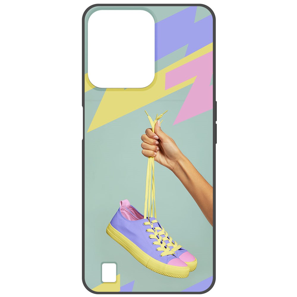 

Чехол-накладка Krutoff Soft Case Кроссовки женские Цветные для Realme C31 черный