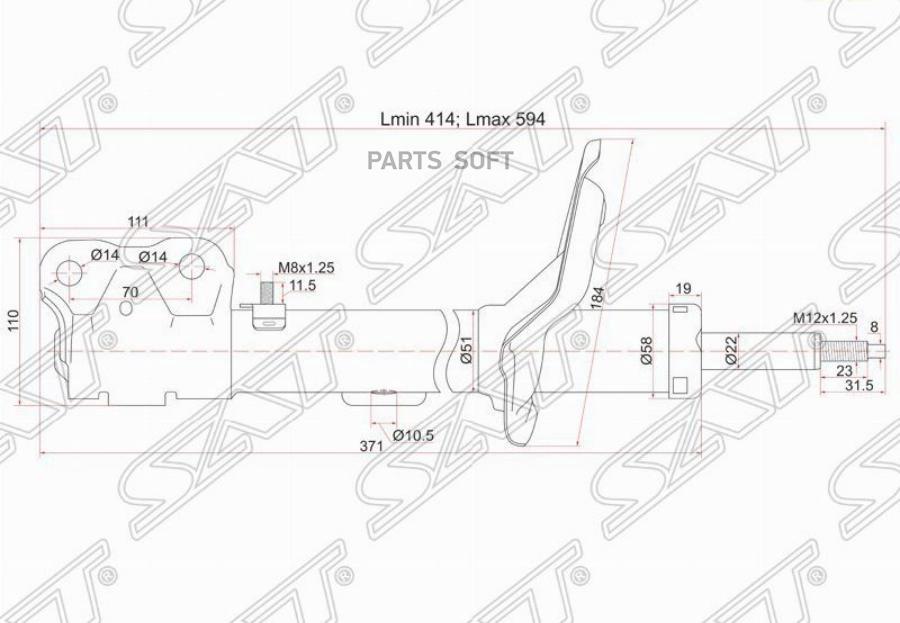 

SAT Стойка передняя MITSUBISHI LANCER X 07- RH