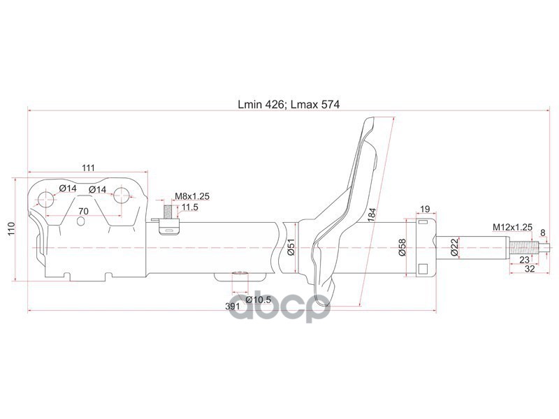 Стойка Передняя Mitsubishi Outlander XlCitroen C-CrosserPeugeot 4007 Rh SAT ST4060A174 5550₽