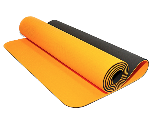 фото Коврик для йоги sprinter tpe black/orange 183 см, 6 мм