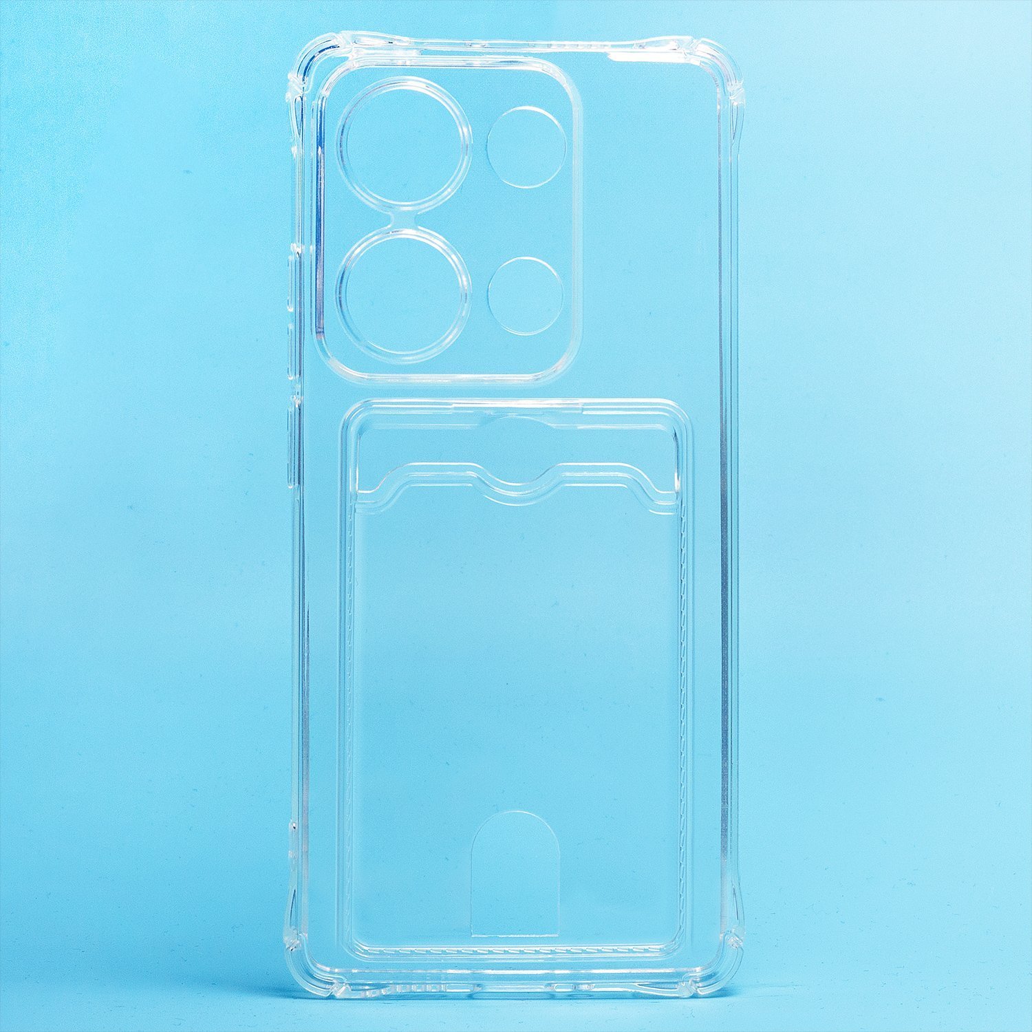 

Чехол для Xiaomi Redmi Note 13 Pro (23117RA68G) силиконовый с картхолдером 2, Прозрачный